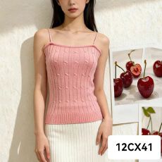 批发针织吊带<b class='q'>背心女</b>夏季薄款修身显瘦细肩带内搭打底衫外穿纯欲风吊带