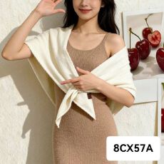 批发针织披肩女春秋百搭外搭坎肩斗篷式系带设计感慵懒风三角围脖