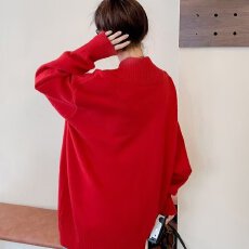 批发百搭流行ins慵懒潮流文艺新款V领慵懒风宽松针织毛衣气质无<b class='q'>品牌</b>