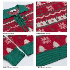批发氛围感圣诞节拼色针织衫男女款美式红绿拼色<b class='q'>街头</b>情侣毛衣