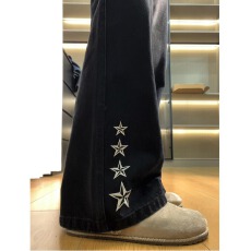 批发原版质量黑色蓝色半<b class='q'>松紧</b>微喇<b class='q'>牛仔裤</b>