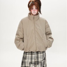 批发情侣棉服<b class='q'>男</b>女ins港风2025新款小众立领设计感宽松棉衣面包服外套