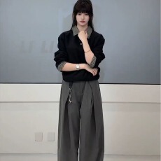 批发潮流新款秋季美式假两件格子拼翻领<b class='q'>休闲</b>卫衣男女同款POLO领卫衣潮