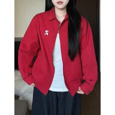 批发休闲百搭翻领<b class='q'>衬衫</b>夹克国潮牌潮流秋季美式复古拉链<b class='q'>情侣</b><b class='q'>外套</b>