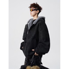 批发美式复古撞色连帽<b class='q'>卫衣</b>外套女春秋2025新款春季宽松百搭拉链<b class='q'>开衫</b>潮