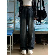 批发松紧腰牛仔裤<b class='q'>女</b>秋冬大码老爹裤适合胯大腿粗裤子胖mm显瘦<b class='q'>哈伦裤</b>潮