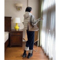 高品质针织袖拼接假两件短款棉服外套羽绒棉衣女冬