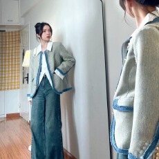 批发小香风<b class='q'>西装外套</b>女春秋款设计感小众美式复古高级感chic港风上衣潮