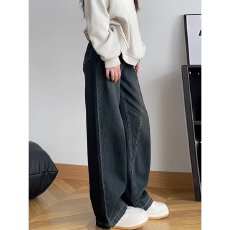 批发直筒佐依<b class='q'>牛仔裤</b>女男秋冬宽松痞帅高级感裤子潮牌美式高街休闲长裤