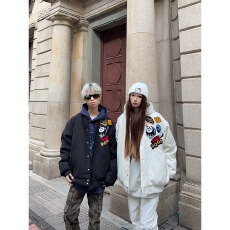 批发国潮美式字母刺绣棒球服外套男女春秋新款宽松百搭高街小众<b class='q'>夹克</b>