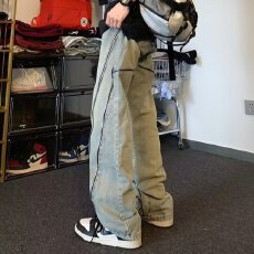 批发2025春季新款<b class='q'>时尚</b>复古休闲气质显瘦宽松百搭香蕉阔腿牛仔裤长裤女