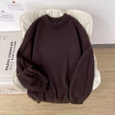 批发纯色针织毛衣港风复古学生修身休闲内搭流行ins<b class='q'>外套</b>男女