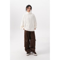 批发抗起球圈圈绒高领毛衣慵懒风兔先绅宽松<b class='q'>帅气</b>打底衫复古羊毛衫