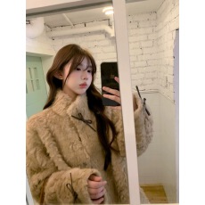 批发小熊心事立领染尖花狐貂皮毛一体女冬季慵懒风休闲环保皮草外套