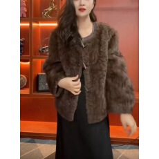 批发小香风皮毛一体<b class='q'>短</b>款毛毛<b class='q'>外套女</b>秋冬季2025新款时尚年轻款貂绒皮草