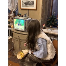 温柔风甜美羊羔毛马甲背心女冬季叠穿毛绒绒软糯宽松学院风外套