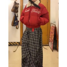 批发美式复古甜妹风小个子女秋冬季新款保暖加厚设计短款黑色棉服外套