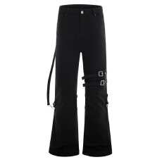 批发美式潮人邦重工微喇牛仔裤大码女春夏2026复古拖地直筒工装长裤