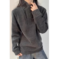 批发鱼骨复斜拉链重磅立领<b class='q'>卫衣</b><b class='q'>男</b>女秋冬长袖t恤加厚保暖内搭打底衫