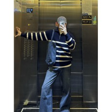 2025日系vintage毛衣男女秋装ins慵懒风bf复古软糯套头拉链针织衫