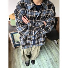 批发长袖青少年翻领格子外套小众潮牌格子<b class='q'>衬衣</b>外套宽松显瘦百搭<b class='q'>情侣</b><b class='q'>款</b>