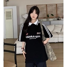 批发2026共惠夏季Polo衫男女宽松休闲<b class='q'>短袖</b>t恤<b class='q'>情侣</b><b class='q'>潮流</b>印花翻领上衣服