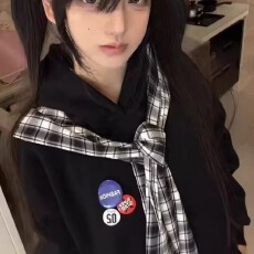 批发2026春秋原创美式复古格子披肩假两件长袖<b class='q'>卫衣</b><b class='q'>男</b>女夏季宽松上衣潮