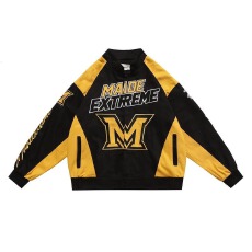 批发美式复古<b class='q'>街头</b>春秋刺绣字母机车棒球服外套男女嘻哈宽松赛车服夹克