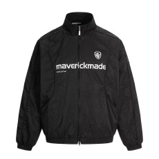 批发2026美式嘻哈风字母印花立领<b class='q'>夹克</b>男女黑色宽松运动风<b class='q'>休闲</b>外套潮牌