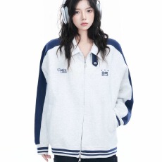 批发学院风撞色插肩袖卫衣女春秋大码bf风运动开衫<b class='q'>外套</b>夹克<b class='q'>情侣</b><b class='q'>款</b>上衣