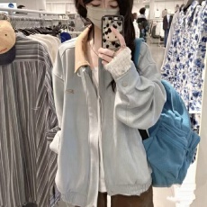 批发独特前卫粉色翻领外套女春秋冬2026新款小香风休闲<b class='q'>薄</b>款<b class='q'>夹克</b>棒球服