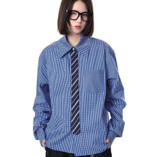 批发2026美式复古慵懒蓝衬衫男女春季潮牌宽松休闲<b class='q'>长袖</b><b class='q'>情侣</b><b class='q'>衬衣</b>外套