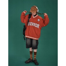 批发2026<b class='q'>秋</b>季新款原创小众刺绣棒球领球衣男女宽松套头卫衣潮