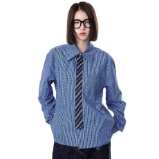 批发2026美式复古慵懒蓝<b class='q'>衬衫</b>男女春季潮牌宽松休闲长袖<b class='q'>情侣</b><b class='q'>衬衣</b>外套