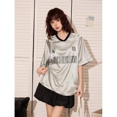 批发文艺百搭潮流<b class='q'>原宿</b><b class='q'>蕾丝</b>边原版球服简约慵懒日系时尚新款ins气质