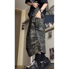 批发美式复古大口袋迷彩工装<b class='q'>七分裤</b><b class='q'>男</b>女潮流ins痞帅休闲<b class='q'>短裤</b>
