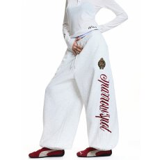 批发纯棉华棉复合全刺绣情侣状元坊休闲卫裤<b class='q'>男</b>女宽松直筒阔腿<b class='q'>长裤</b>