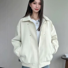 批发原版做工pu面料铆钉潮峰度夹克皮衣外套男女春秋机车翻领棒球服