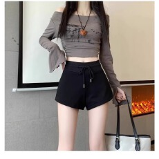 批发短裤女休闲秋季新款高腰宽松打底短裤性感辣妹外穿包臀热裤灰色潮