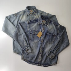 批发美式休闲复古简约牛仔<b class='q'>衬衣</b>春秋<b class='q'>男</b>女水洗翻领<b class='q'>长袖</b>外套上衣