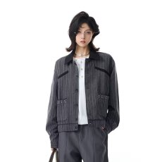 批发老钱风铆钉外套春秋热潮星球西装领夹克女<b class='q'>男</b>亮片闪闪小香风轻奢