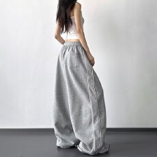 批发阔腿裤女2026春秋季新款宽松显瘦抽绳<b class='q'>运动</b>裤垂感<b class='q'>休闲</b>慵懒风长裤子