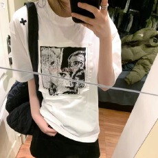 批发<b class='q'>欧美</b>式高街潮牌印花重磅夏季新款短袖<b class='q'>T</b><b class='q'>恤</b><b class='q'>女</b>宽松休闲百搭上衣服ins