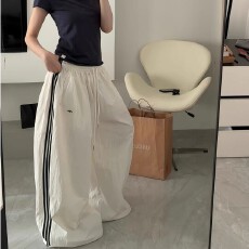 批发塔丝隆加密原版做法尺寸速干伞兵裤女夏抽绳宽松街舞阔腿工装裤