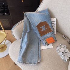 批发2026春秋新款刺绣宽松大码小个子窄版直筒裤<b class='q'>浅色</b>高腰阔腿<b class='q'>牛仔裤</b>女