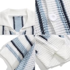 批发BMOB美式条纹宽松短袖针织<b class='q'>衬衫</b>男女夏季小众简约设计感外搭潮<b class='q'>衬衣</b>