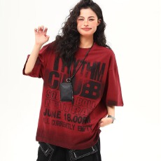 批发美式<b class='q'>街头</b>扎染满印字母嘻哈短袖T恤男女时尚潮牌半袖情侣2026夏季