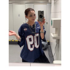 批发原版镂空网孔球衣<b class='q'>短袖</b>黑衣印花宽松运动上衣<b class='q'>T</b><b class='q'>恤</b>男女2026新款夏