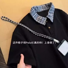 批发曼巴棉假两件常青树<b class='q'>POLO</b><b class='q'>衫</b>短袖女<b class='q'>男</b>夏季拼接正肩T恤情侣五分袖