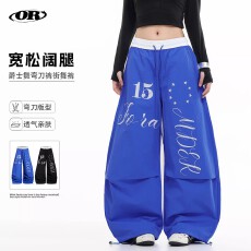 批发塔丝隆速干面料工艺印花宽松阔腿爵士舞弯<b class='q'>裤</b>街舞<b class='q'>嘻哈</b>休闲<b class='q'>裤</b>男女